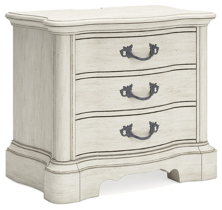 Arlendyne - Antique White - Three Drawer Night Stand Sacramento Furniture Store Furniture store in Sacramento