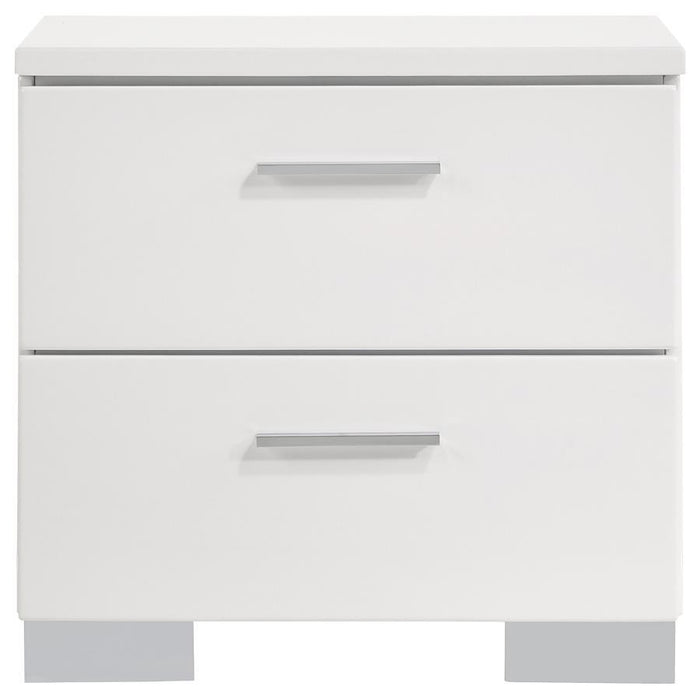 Felicity - 2-Drawer Nightstand - Glossy White Sacramento Furniture Store Furniture store in Sacramento