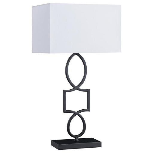 Leorio - Rectangular Shade Table Lamp - White And Black Sacramento Furniture Store Furniture store in Sacramento