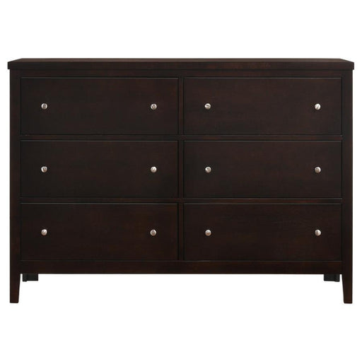 Carlton - 6-Drawer Rectangular Dresser - Cappuccino Sacramento Furniture Store Furniture store in Sacramento