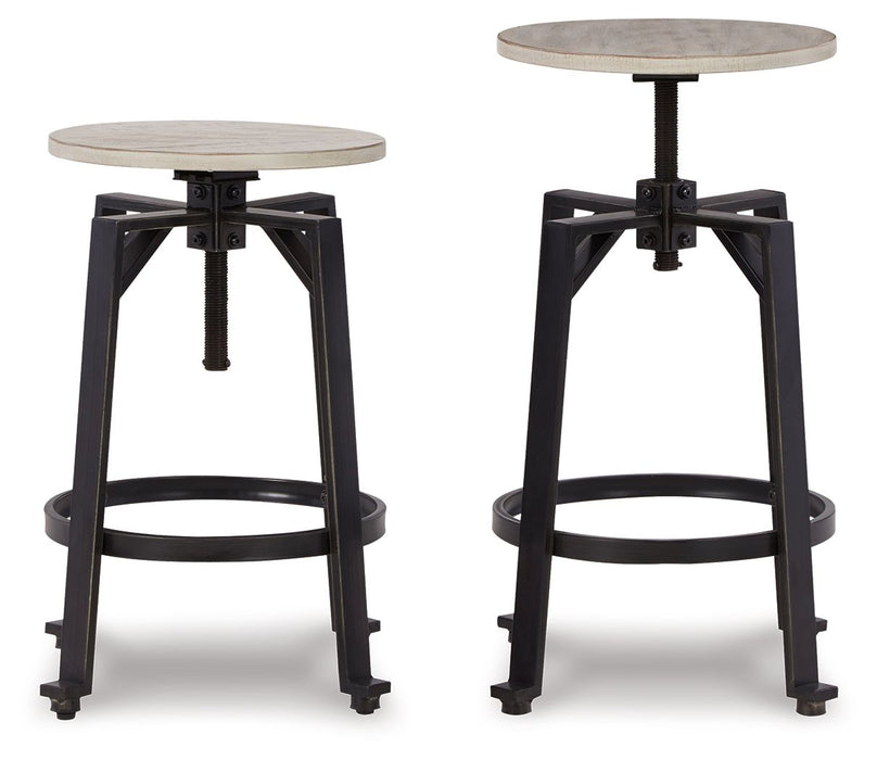 Karisslyn - Whitewash / Black - Swivel Stool (Set of 2) Sacramento Furniture Store Furniture store in Sacramento