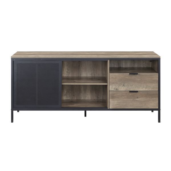 Nantan - TV Stand - Rustic Oak & Black Finish - 28" Sacramento Furniture Store Furniture store in Sacramento