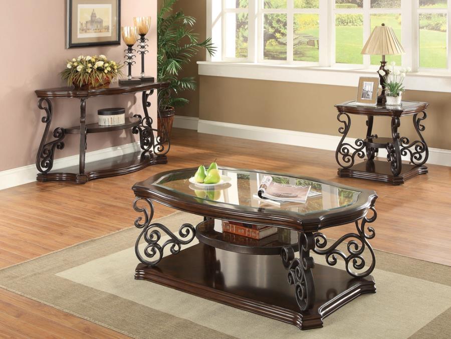 Laney - End Table - Deep Merlot And Clear Sacramento Furniture Store Furniture store in Sacramento