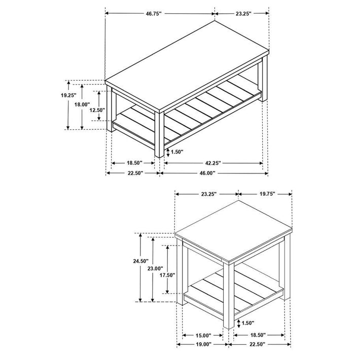 Colter - 3 Piece Occasional Set With Open Shelves - Greige Sacramento Furniture Store Furniture store in Sacramento