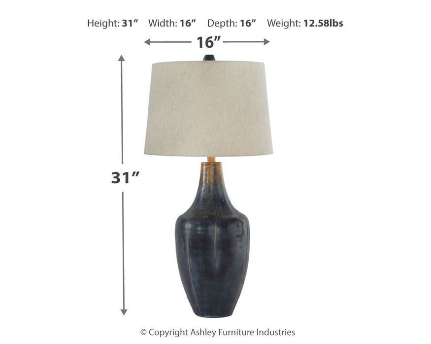 Evania - Indigo - Metal Table Lamp Sacramento Furniture Store Furniture store in Sacramento