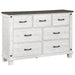 Lilith - 7-Drawer Dresser Distressed - Distressed Gray And White Sacramento Furniture Store Furniture store in Sacramento