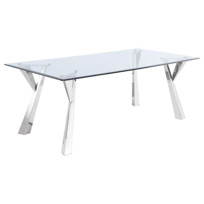 Alaia - Rectangular Glass Top Dining Table - Clear And Chrome Sacramento Furniture Store Furniture store in Sacramento