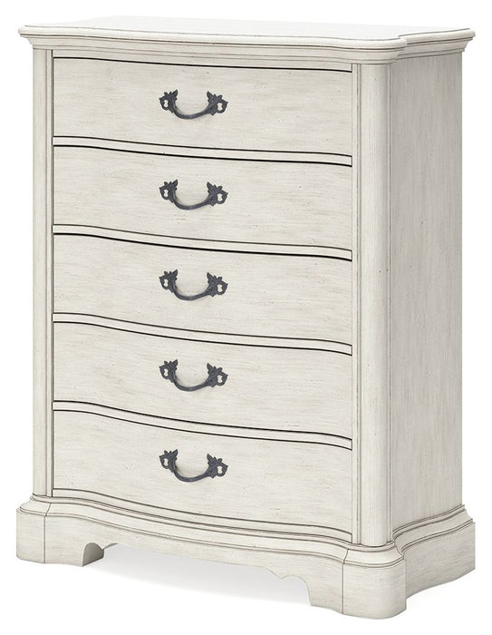 Arlendyne - Antique White - Five Drawer Chest Sacramento Furniture Store Furniture store in Sacramento