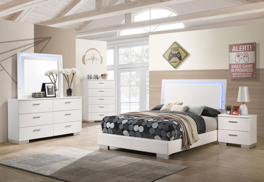 Felicity - Bedroom Set With Led Mirror Sacramento Furniture Store Furniture store in Sacramento