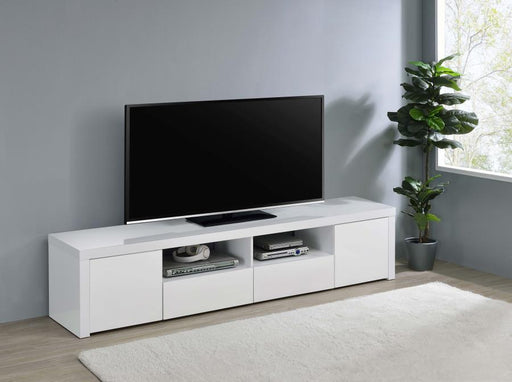 Jude - 2-Door 79" TV Stand With Drawers - White High Gloss Sacramento Furniture Store Furniture store in Sacramento
