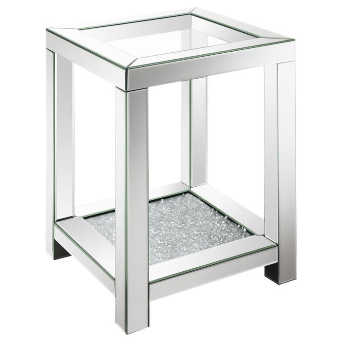 Valentina - Square End Table With Glass Top Mirror Sacramento Furniture Store Furniture store in Sacramento