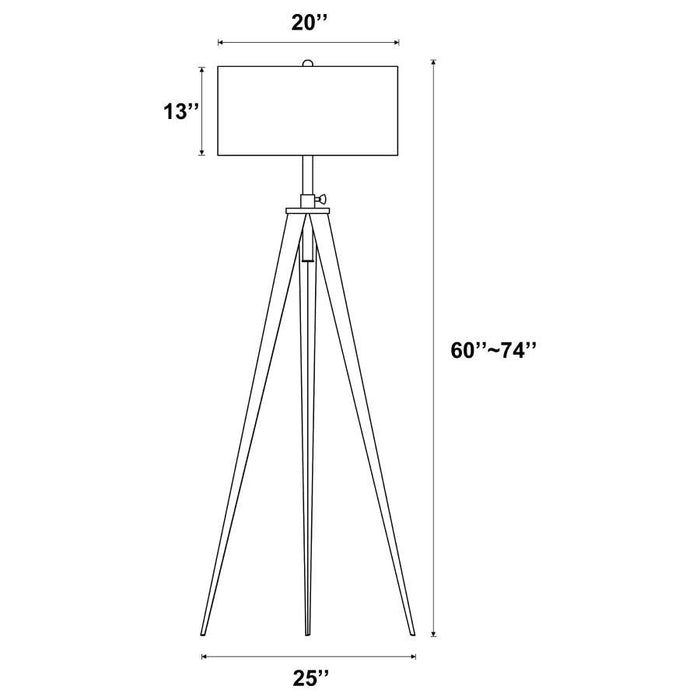 Harrington - Tripod Legs Floor Lamp - White And Black