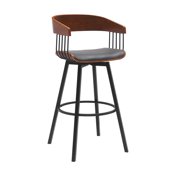 Athena - Swivel Walnut Metal Stool