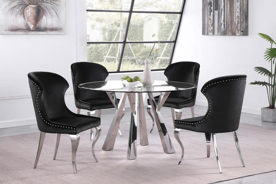 Alaia - Round Glass Top Dining Table - Clear And Chrome Sacramento Furniture Store Furniture store in Sacramento