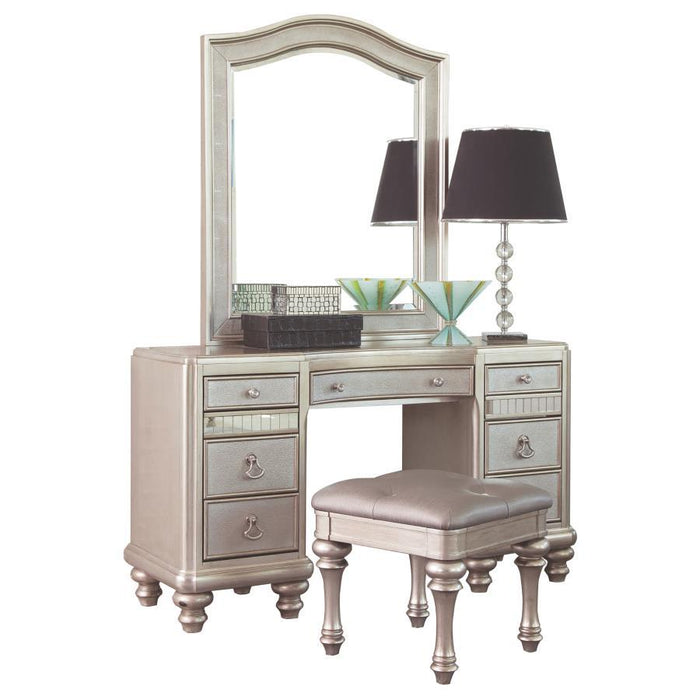 Bling Game - 3 Piece Vanity Set - Metallic Platinum Sacramento Furniture Store Furniture store in Sacramento