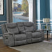 Conrad - Upholstered Motion Loveseat - Cool Gray Sacramento Furniture Store Furniture store in Sacramento