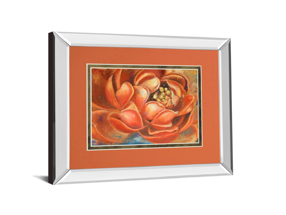 Red Lotus I By Patricia Pinto - Mirror Framed Print Wall Art - Red