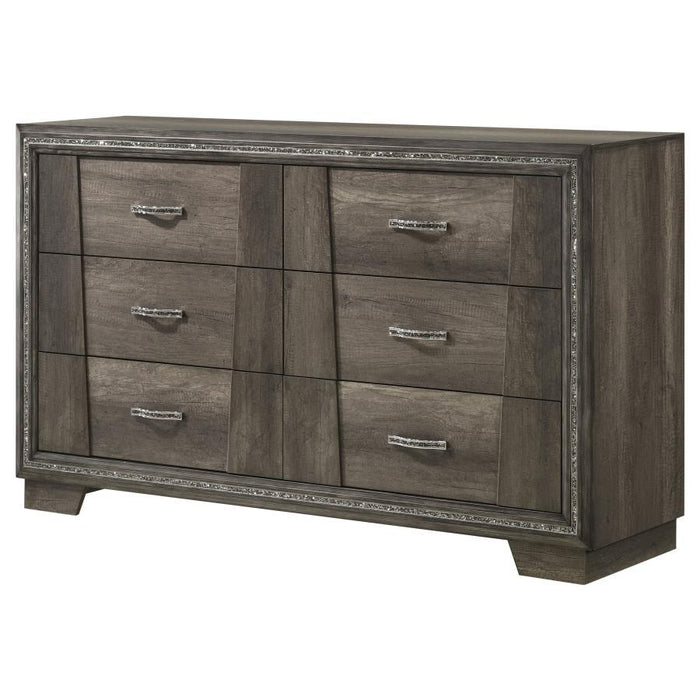 Janine - 6-Drawer Dresser - Gray