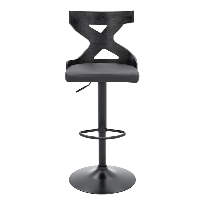 Etienne - Adjustable Swivel Bar Stool - Gray / Black