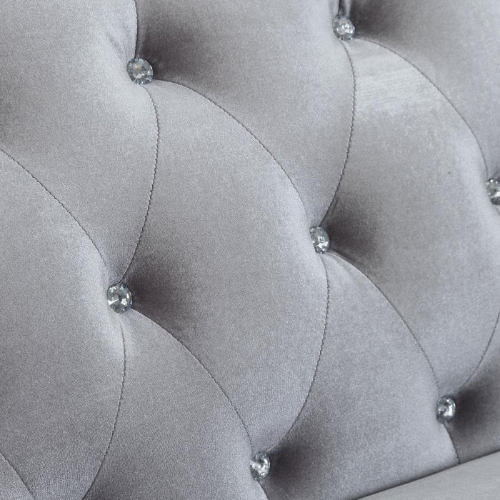 Frostine - Button Tufted Sofa - Silver Sacramento Furniture Store Furniture store in Sacramento