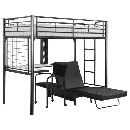Jenner - Twin Futon Workstation Loft Bed - Black Sacramento Furniture Store Furniture store in Sacramento