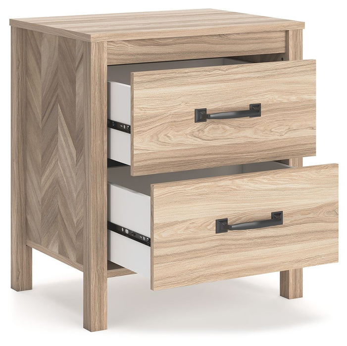 Battelle - Tan - Two Drawer Night Stand Sacramento Furniture Store Furniture store in Sacramento