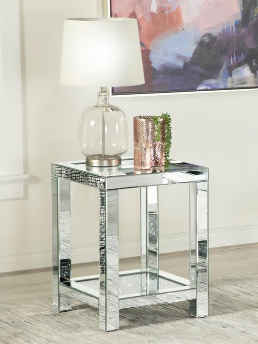 Valentina - Square End Table With Glass Top Mirror Sacramento Furniture Store Furniture store in Sacramento