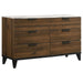 Mays - 6-Drawer Dresser With Faux Marble Top - Walnut Brown Sacramento Furniture Store Furniture store in Sacramento