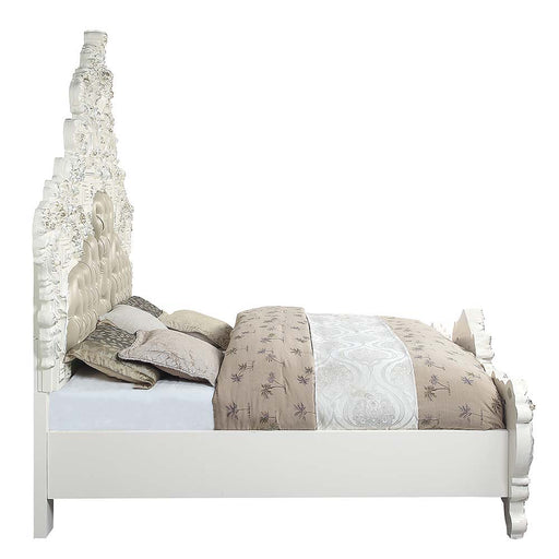 Vanaheim - Eastern King Bed - Beige PU & Antique White Finish Sacramento Furniture Store Furniture store in Sacramento