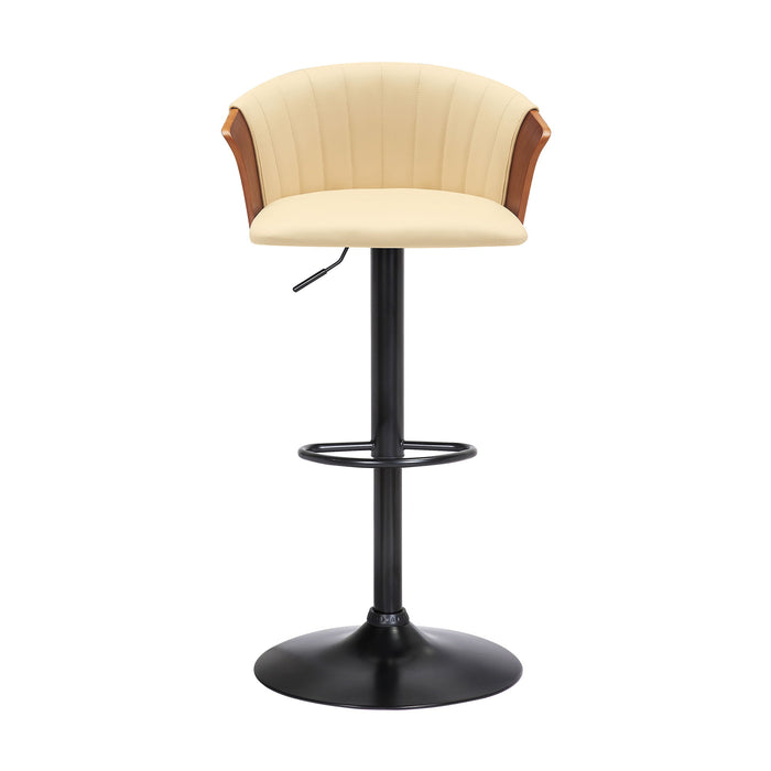 Lydia - Adjustable Walnut Wood Bar Stool