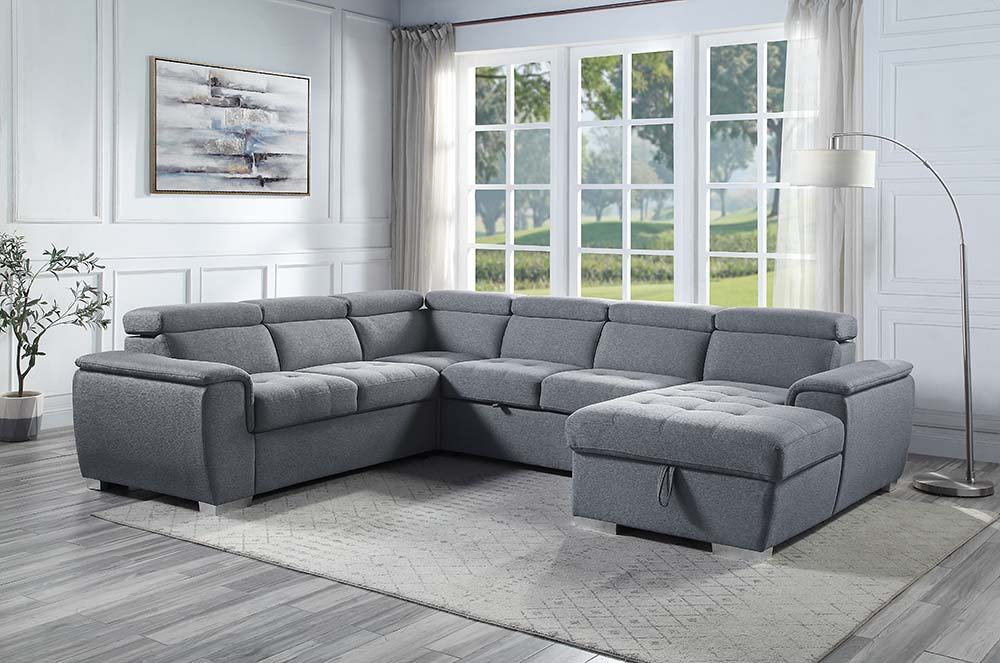 Hanley - Sectional Sofa - Gray Fabric Sacramento Furniture Store Furniture store in Sacramento