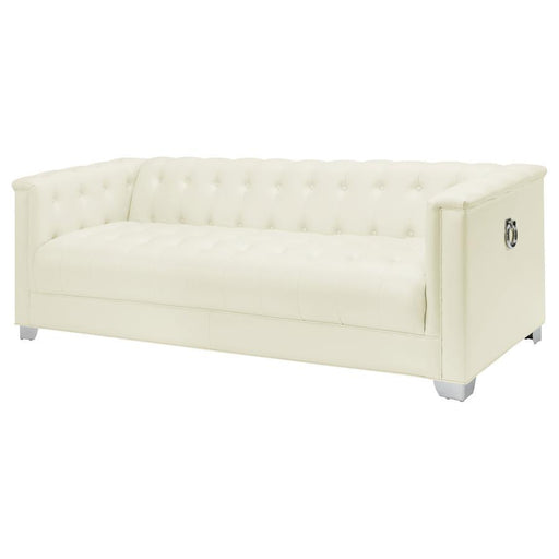 Chaviano - Tufted Upholstered Sofa Pearl White Sacramento Furniture Store Furniture store in Sacramento