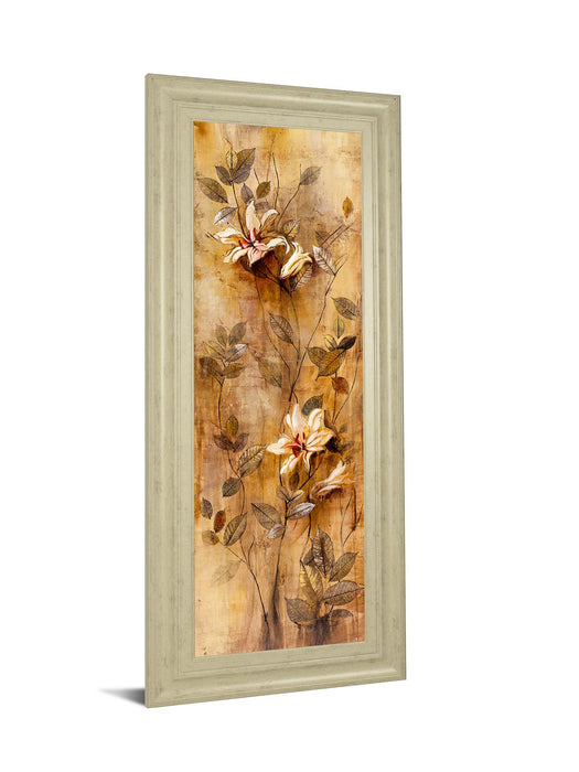 Candlelight Lilies Il By Douglas - Framed Print Wall Art - Beige