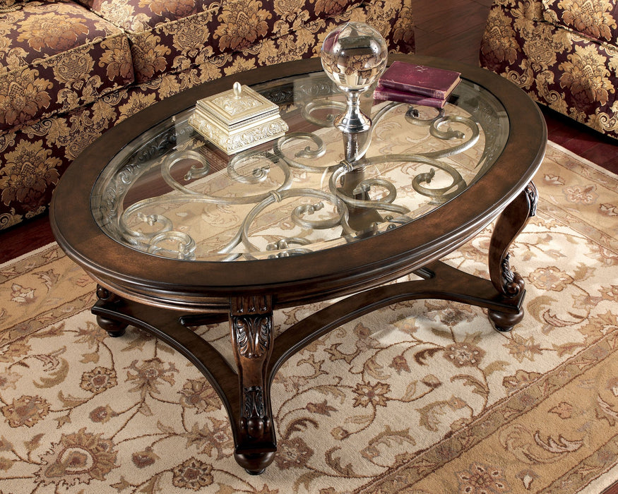 Norcastle - Dark Brown - Oval Cocktail Table Sacramento Furniture Store Furniture store in Sacramento