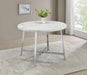 Alcott - Round Faux Carrara Marble Top Dining Table - Chrome Sacramento Furniture Store Furniture store in Sacramento