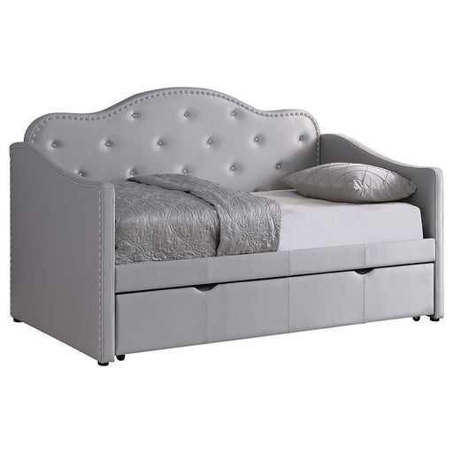 Elmore - Upholstered Twin Daybed With Trundle - Pearlescent Gray Sacramento Furniture Store Furniture store in Sacramento
