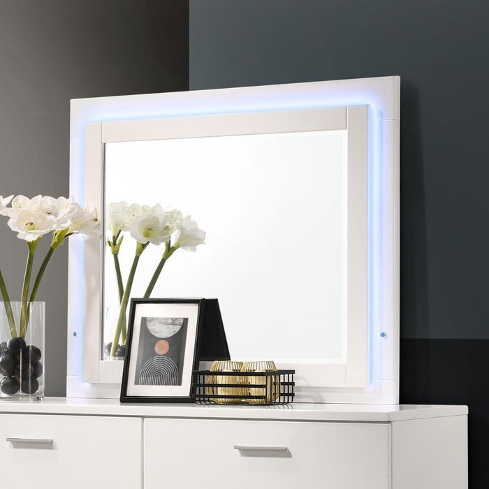 Felicity - Dresser Mirror With Led Light - Glossy White Sacramento Furniture Store Furniture store in Sacramento