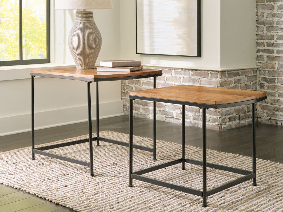 Drezmoore - Light Brown / Black - Nesting End Tables (Set of 2) Sacramento Furniture Store Furniture store in Sacramento