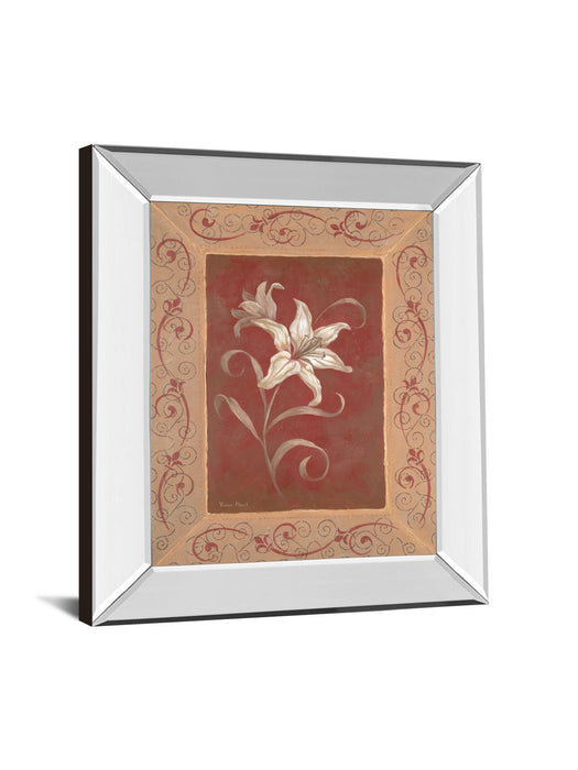 Amanda's Lily By Vivian Flasch - Mirror Framed Print Wall Art - Red