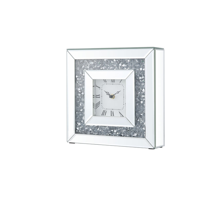 Noralie - Accent Clock - Mirrored & Faux Diamonds