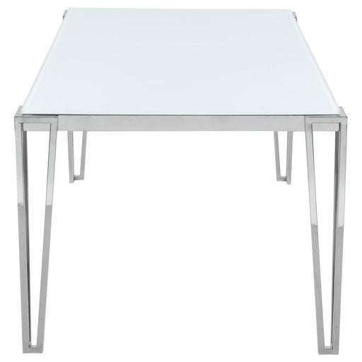 Pauline - Rectangular Dining Table With Metal Leg - White And Chrome Sacramento Furniture Store Furniture store in Sacramento