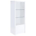 Jude - 3-Shelf Media Tower With Storage Cabinet - White High Gloss Sacramento Furniture Store Furniture store in Sacramento