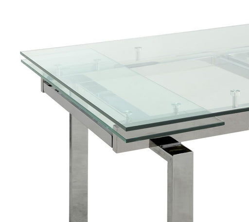 Wexford - Glass Top Dining Table With Extension Leaves - Chrome Sacramento Furniture Store Furniture store in Sacramento