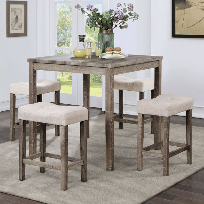 Torreon - 5 Piece Counter Height Table Set - Light Gray / Beige Sacramento Furniture Store Furniture store in Sacramento