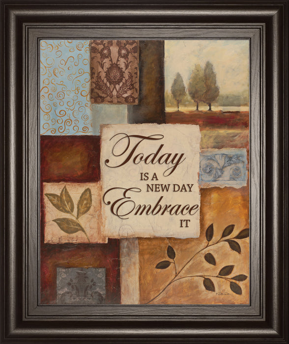 New Day By Dee Dee - Framed Print Wall Art - Dark Brown