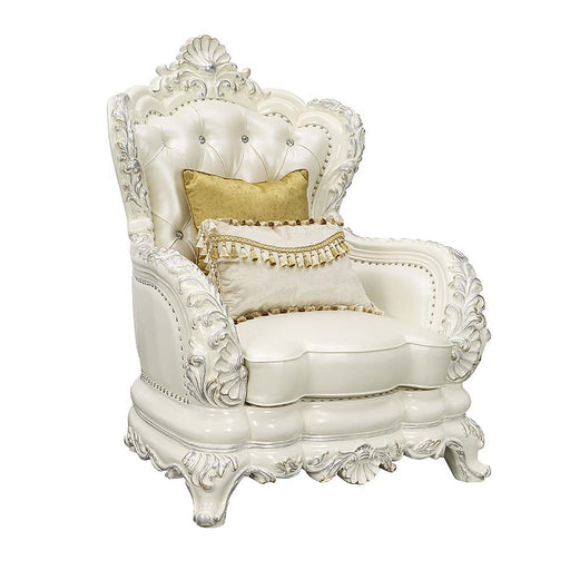 Adara - Chair - White PU & Antique White Finish Sacramento Furniture Store Furniture store in Sacramento