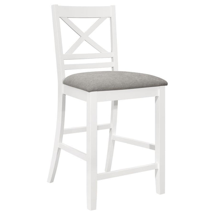 Hollis - X-Back Counter Height Dining Chair (Set of 2) - White And Light Gray Sacramento Furniture Store Furniture store in Sacramento