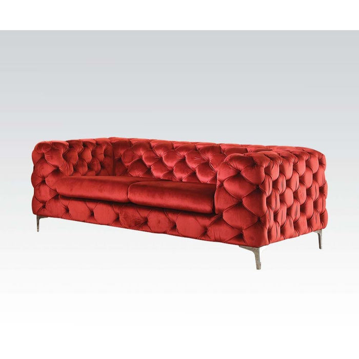 Adam - Loveseat - Red Velvet Sacramento Furniture Store Furniture store in Sacramento