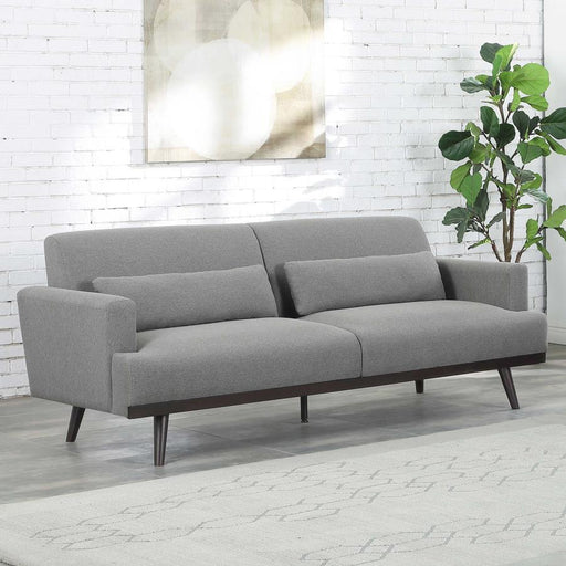 Blake - Upholstered Sofa With Track Arms - Sharkskin And Dark Brown Sacramento Furniture Store Furniture store in Sacramento