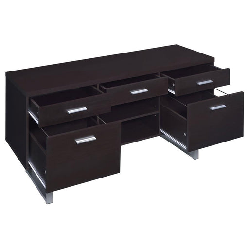 Lawtey - 5-Drawer Credenza With Adjustable Shelf - Cappuccino Sacramento Furniture Store Furniture store in Sacramento